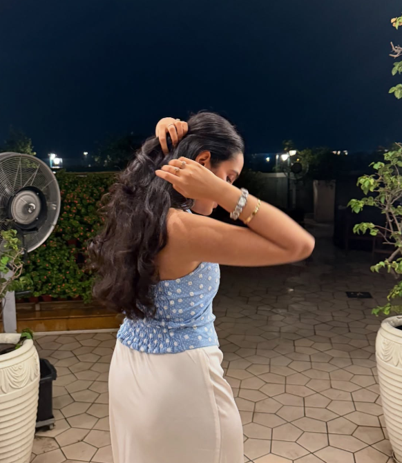 Blue Skies & Linen Top