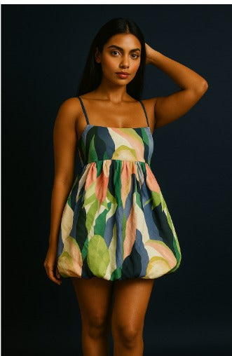 Island Abstract Bubble Dress