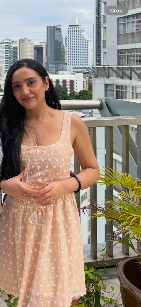 Peach Petal Embroidered Mini Dress