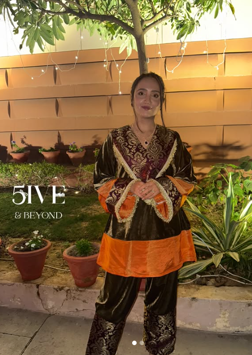 Regal Velvet Tissue Brocade Suit Set